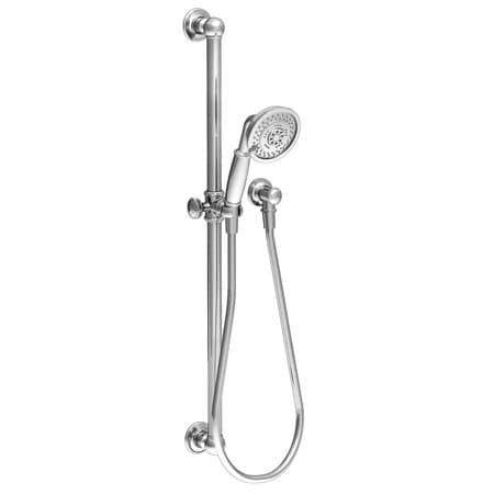 Newport Brass Slide Bar with Hand Shower Set, Polished Chrome, Wall 280L-26